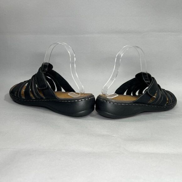 Skechers Sandals Women's Size 9 Luxe Foam Black Leather Slide Flip Flops‎ - Picture 6 of 12
